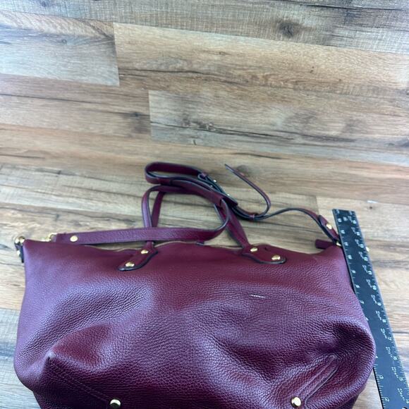 Annabel Ingall Isabella Purple Pebbled Leather Large Tote Satchel Bag - Picture 10 of 15